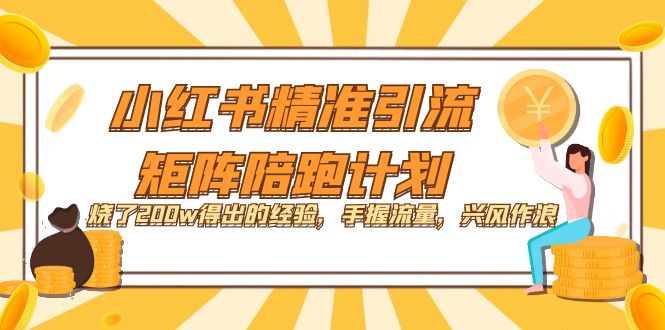 小红书精准引流·矩阵陪跑计划：烧了200w得出的经验，手握流量，兴风作浪！-玖儿的学习笔记