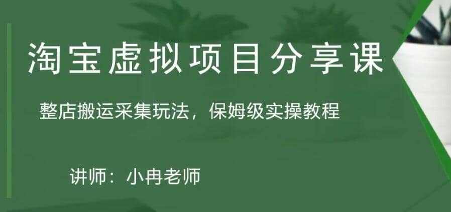 淘宝虚拟整店搬运采集玩法分享课：整店搬运采集玩法，保姆级实操教程-玖儿的学习笔记