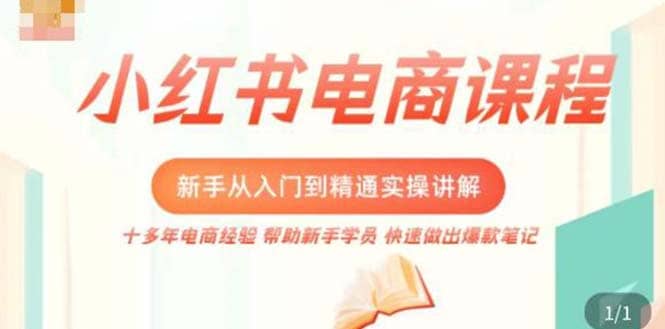 小红书电商新手入门到精通实操课，从入门到精通做爆款笔记，开店运营-玖儿的学习笔记