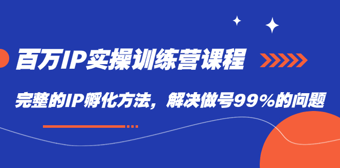 百万IP实战训练营课程，完整的IP孵化方法，解决做号99%的问题-玖儿的学习笔记