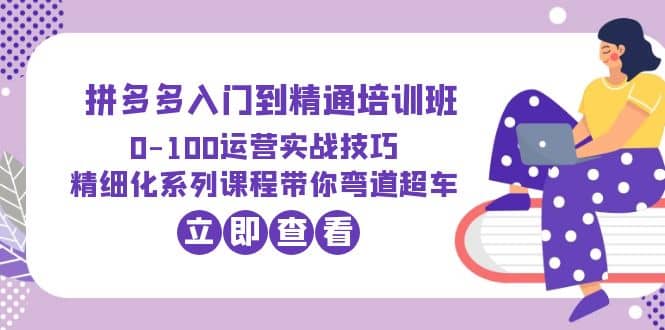 2023拼多多入门到精通培训班：0-100运营实战技巧 精细化系列课带你弯道超车-玖儿的学习笔记