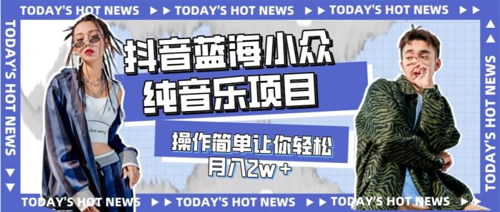 宝藏细分领域,抖音蓝海小众纯音乐项目,操作简单让你轻松月入2w+-玖儿的学习笔记