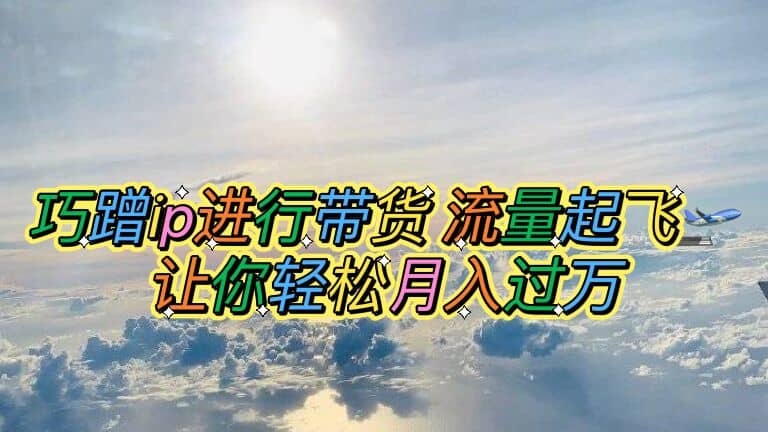 巧蹭ip进行带货，流量起飞，让你轻松月入过万-玖儿的学习笔记