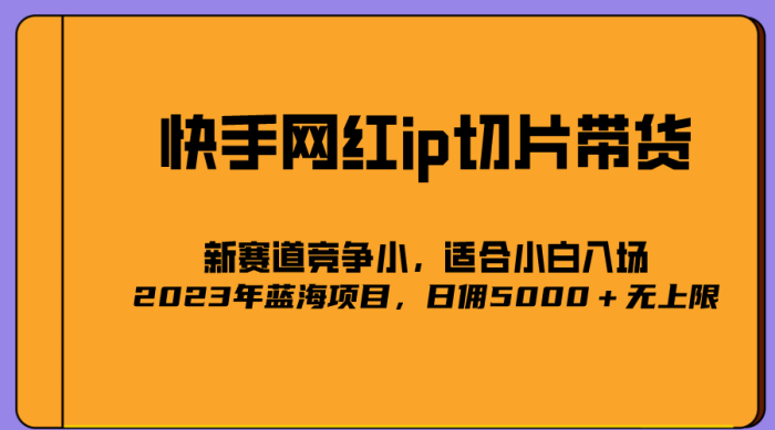 2023爆火的快手网红IP切片，号称日佣5000＋的蓝海项目，二驴的独家授权-玖儿的学习笔记