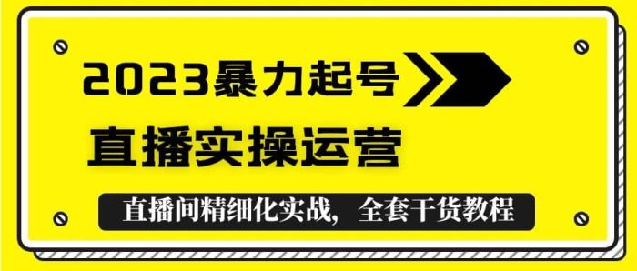 2023暴力起号 直播实操运营,全套直播间精细化实战,全套干货教程-玖儿的学习笔记