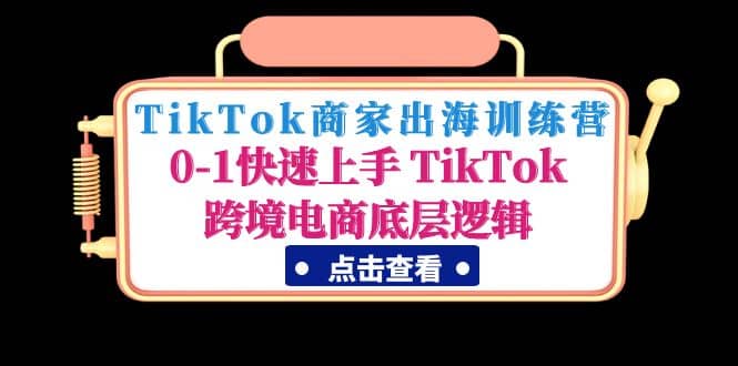 TikTok商家出海训练营：0-1快速上手 TikTok跨境电商底层逻辑(无水印)-玖儿的学习笔记