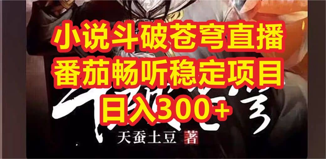 小说斗破苍穹直播，番茄畅听日入300 稳定项目-玖儿的学习笔记