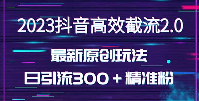 日引300＋创业粉，独家抖音高效截流2.0玩法（价值1280）-玖儿的学习笔记