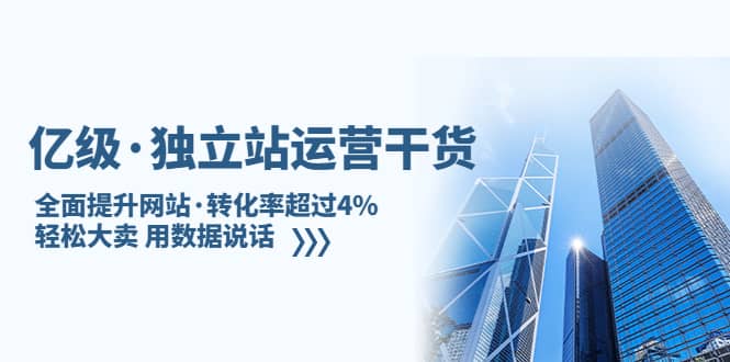 独立站运营干货：全面提升网站·转化率超过4%，轻松大卖 用数据说话-玖儿的学习笔记