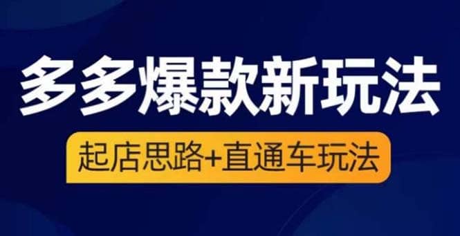 2023拼多多爆款·新玩法：起店思路 直通车玩法（3节精华课）-玖儿的学习笔记
