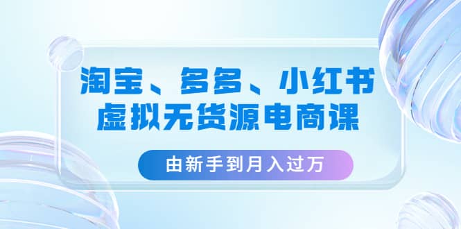 淘宝、多多、小红书-虚拟无货源电商课（3套课程）-玖儿的学习笔记