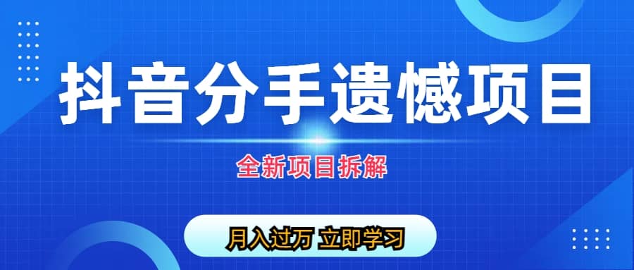 自媒体抖音分手遗憾项目私域项目拆解-玖儿的学习笔记