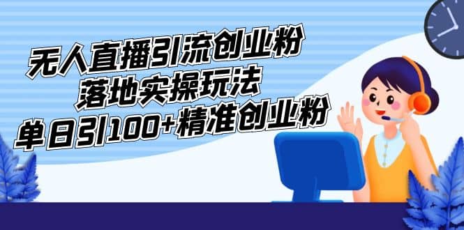 外面收费3980的无人直播引流创业粉落地实操玩法，单日引100 精准创业粉-玖儿的学习笔记