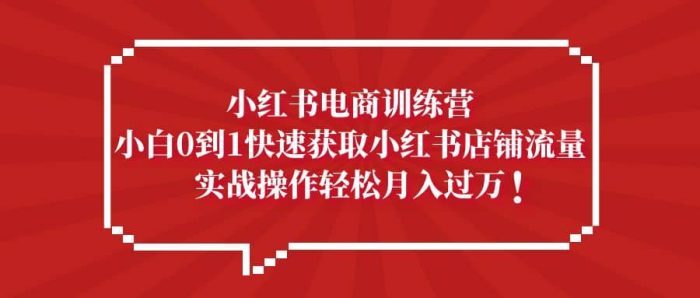 小红书电商训练营,小白0到1快速获取小红书店铺流量-玖儿的学习笔记