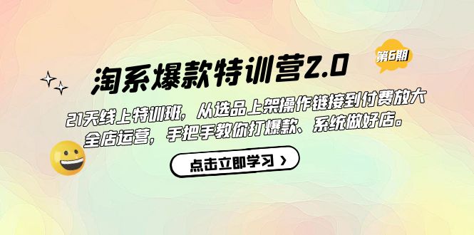 淘系爆款特训营2.0【第六期】从选品上架到付费放大 全店运营 打爆款 做好店-玖儿的学习笔记