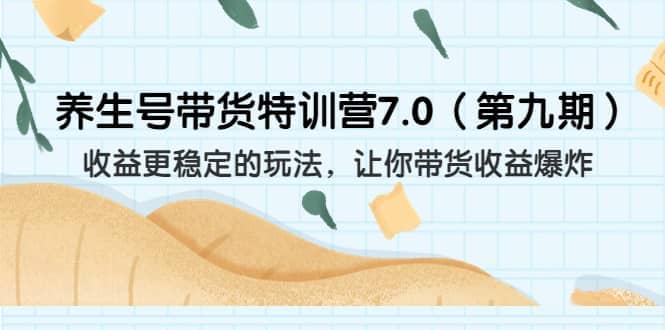 养生号带货特训营7.0（第九期）收益更稳定的玩法 让你带货收益爆炸（11节）-玖儿的学习笔记