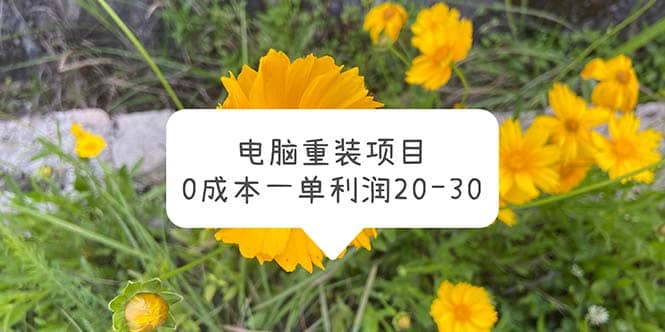 电脑系统重装项目，0成本一单利润20-30-玖儿的学习笔记