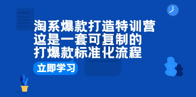 淘系爆款打造特训营：这是一套可复制的打爆款标准化流程-玖儿的学习笔记