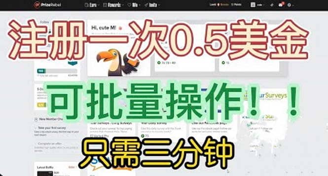 国外项目注册一次0.5美金 只需三分钟无脑操作 可批量放大 小白工作室福利-玖儿的学习笔记