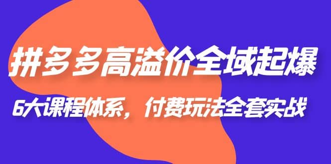 拼多多-高溢价 全域 起爆，6大课程体系，付费玩法全套实战-玖儿的学习笔记