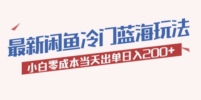 2023最新闲鱼冷门蓝海玩法，小白零成本当天出单日入200-玖儿的学习笔记