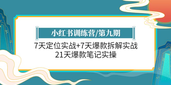 小红书训练营/第九期：7天定位实战 7天爆款拆解实战，21天爆款笔记实操-玖儿的学习笔记