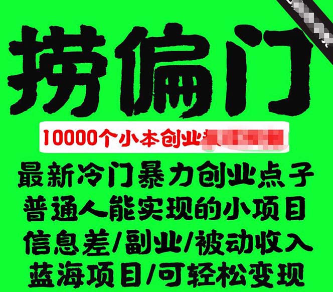 千款捞偏门小本创业小项目，总有一款适合你【无水印】-玖儿的学习笔记