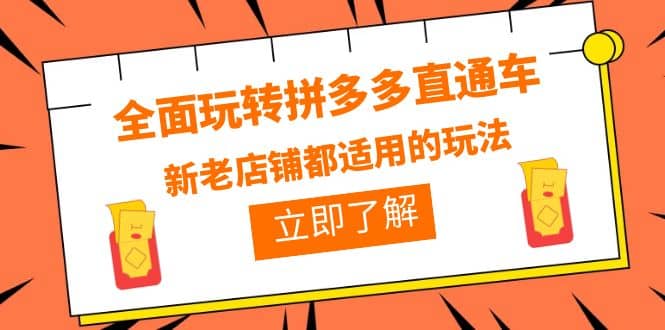 全面玩转拼多多直通车，新老店铺都适用的玩法（12节精华课）-玖儿的学习笔记