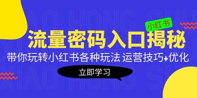 小红书流量密码入口揭秘：带你玩转小红书各种玩法 运营技巧 优化-玖儿的学习笔记