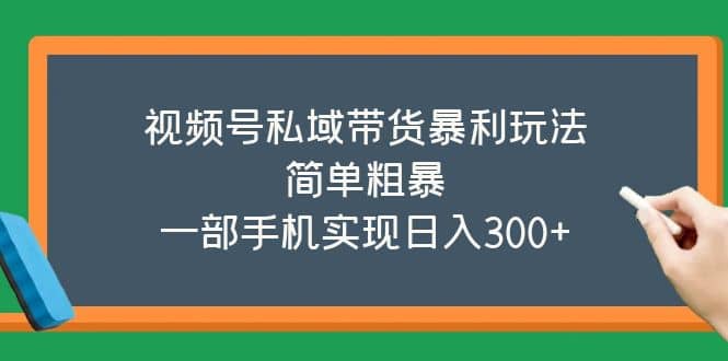 视频号私域带货暴利玩法，简单粗暴-玖儿的学习笔记