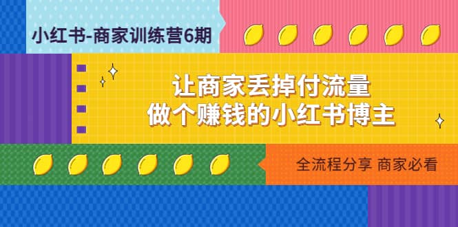小红书-商家训练营12期：让商家丢掉付流量-玖儿的学习笔记