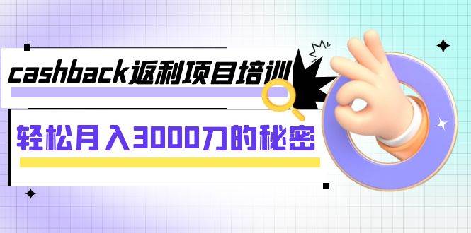月入3000刀的Cashback返利项目培训：无需垫付，操作简单，全程指导（8节课）-玖儿的学习笔记