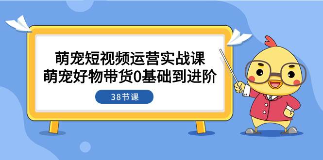 萌宠短视频运营实战课！0基础到进阶，萌宠好物带货，小白轻松上手！（38节课）-玖儿的学习笔记