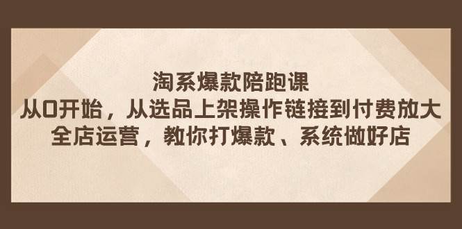 淘系爆款陪跑课 从选品上架操作链接到付费放大 全店运营 打爆款 系统做好店-玖儿的学习笔记
