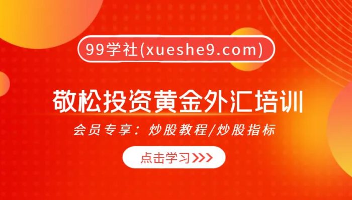 【0326】敬松投资黄金外汇培训 轻松入门班,掌握市场规律、技术分析和风险控制的要点-玖儿的学习笔记