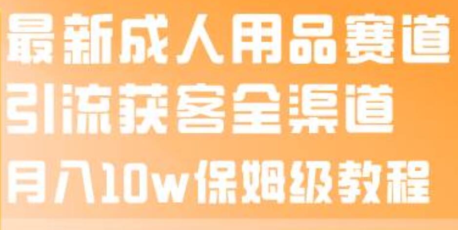 揭秘最新成人用品赛道引流获客全攻略！月入10w保姆级教程，助你填满腰包！-玖儿的学习笔记