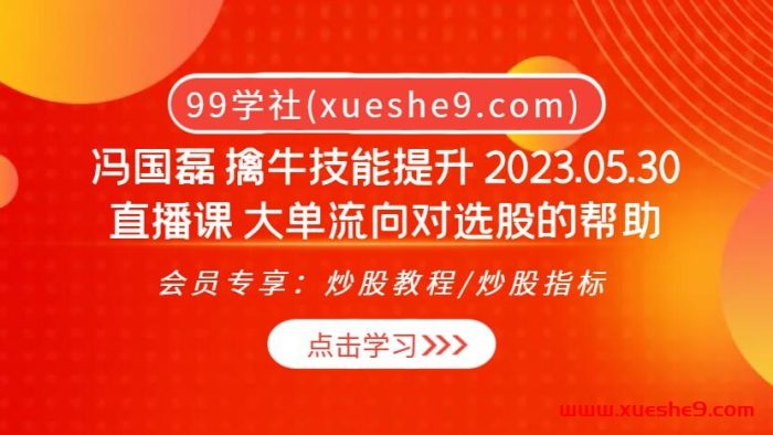 冯国磊揭秘擒牛技能提升 | 大单流向选股全攻略！2023股市风云课程-玖儿的学习笔记