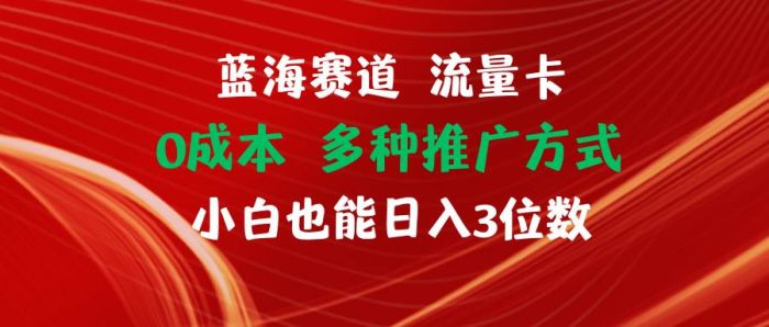 蓝海赛道 流量卡 0成本 小白也能日入三位数-玖儿的学习笔记