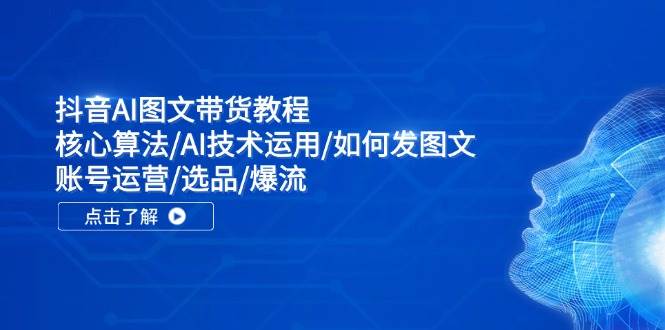 抖音AI图文带货教程：核心算法/AI技术运用/如何发图文/账号运营/选品/爆流-玖儿的学习笔记