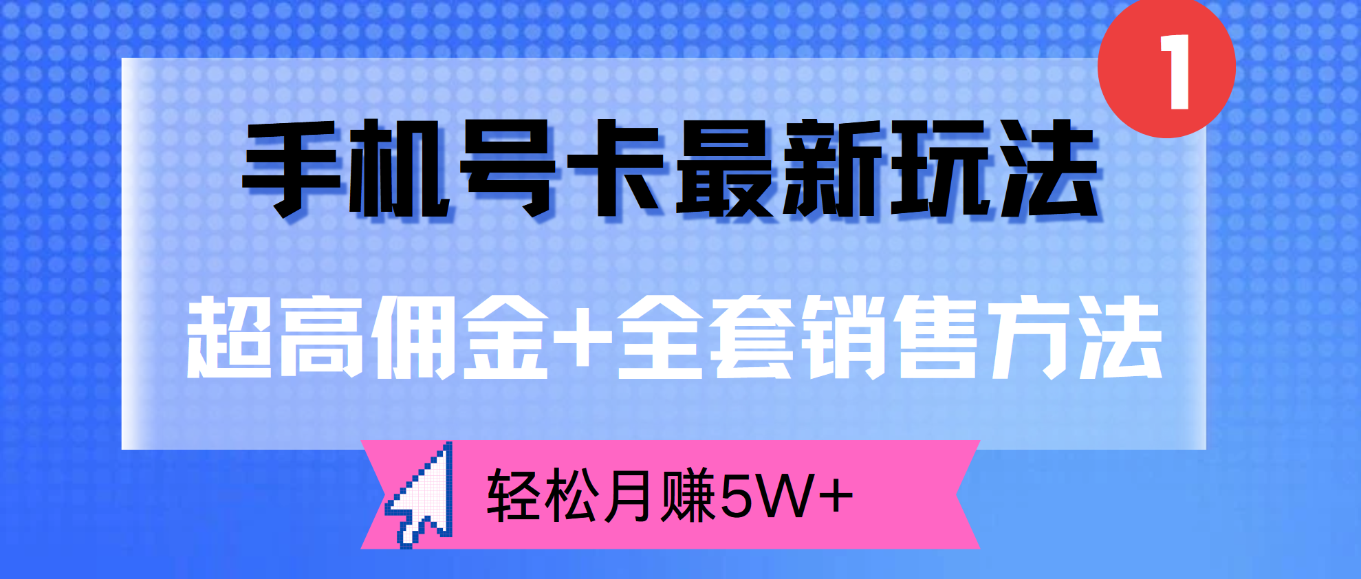 超高佣金+全套销售方法，手机号卡最新玩法，轻松月赚5W+-玖儿的学习笔记