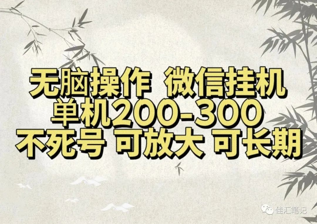 无脑操作微信视频号挂机单机200-300一天，不死号，可放大，工作室实测-玖儿的学习笔记