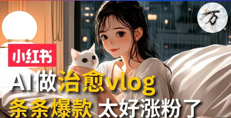 AI治愈系vlog动画视频，小红书7天 涨粉破千，商单报价1500+，0成本制作，日入2000+，有手就会 -玖儿的学习笔记
