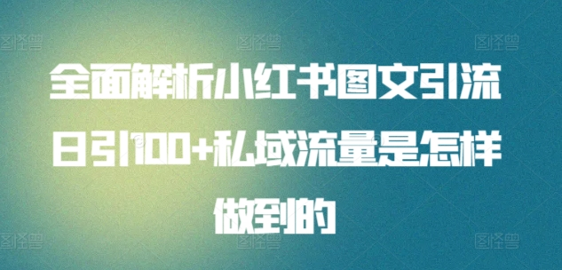 暴力引流 小红书图文引流日引100私域全面拆解【打粉人必看】-玖儿的学习笔记