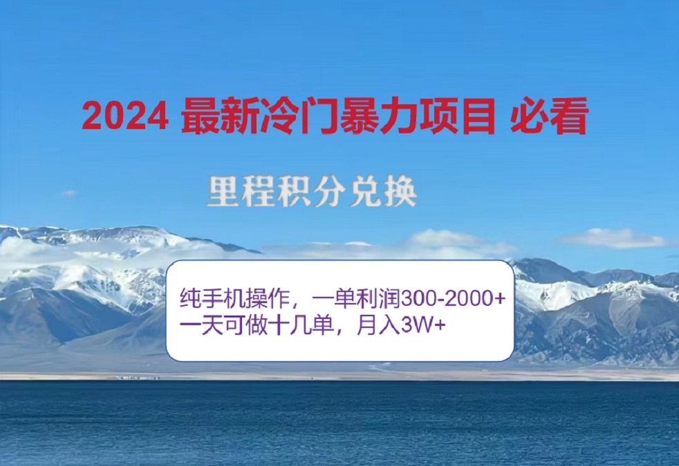 2024惊爆冷门暴利！出行高峰来袭，里程积分，高爆发期，一单300+—2000+，月入过万不是梦！-玖儿的学习笔记