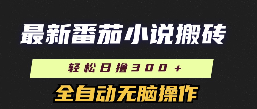 最新番茄小说搬砖，日撸300＋！全自动操作，可矩阵放大！-玖儿的学习笔记