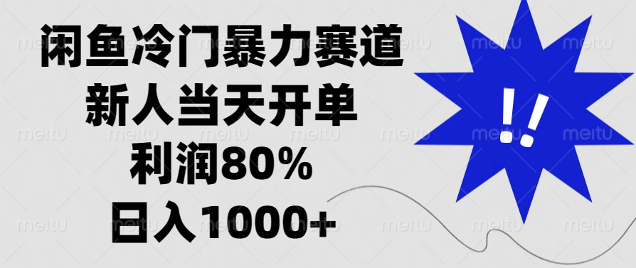闲鱼冷门暴力赛道，利润80%，日入1000+新人当天开单，-玖儿的学习笔记