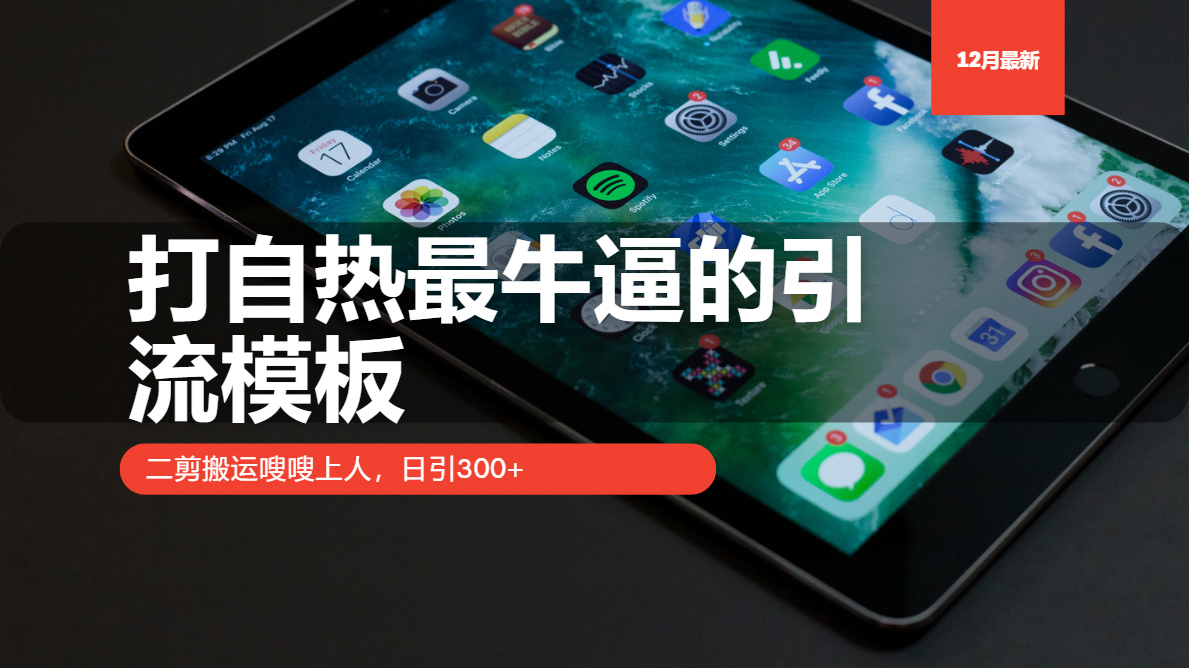 打自热最牛逼的引流模板，日引300+，二剪搬运嗖嗖上人-玖儿的学习笔记