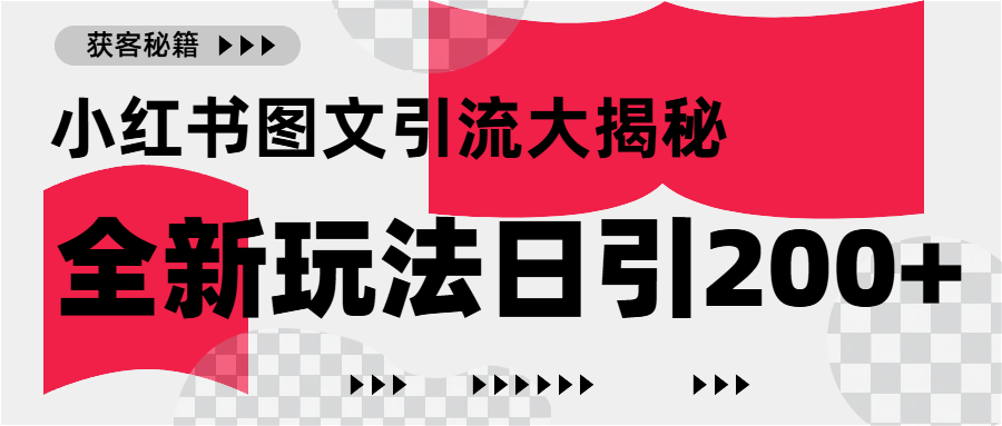 小红书图文引流，只需一张图片即可撬动百万流量，日引200+创业粉-玖儿的学习笔记