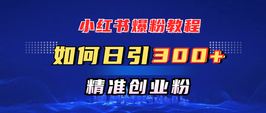 小红书爆粉教程，如何日引300+创业粉，快速实现精准变现！-玖儿的学习笔记