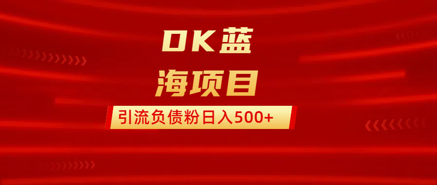DK蓝海项目  通过，抖音，快手，小红书，引流负债粉日入500+-玖儿的学习笔记